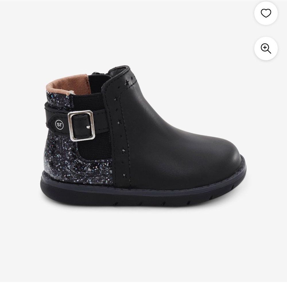 Stride Rite black Agnes boot glitter, worn 1-2x, size 6